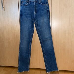 Re/done Double Needle Long Frayed Hem Denim Jeans, in Perfect Condition, Size 25